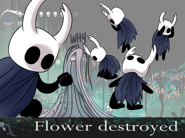 Flor Delicada y Doliente Gris de Hollow Knight