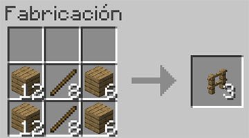 Receta de la Valla de Madera en Minecraft