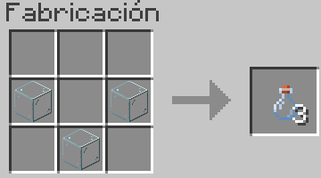 Receta del Frasco de Cristal en Minecraft