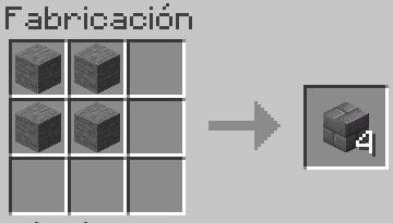 Receta de Ladrillos de Piedra en Minecraft