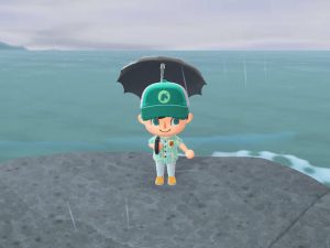Lluvia en Animal Crossing New Horizons