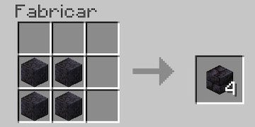 Receta de los Ladrillos de Roca Negra Pulida en Minecraft