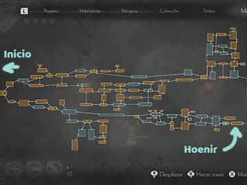 Mapa con la Localización de Hoenir del Abismo en Ender Lilies