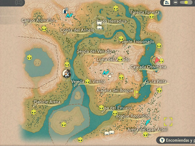 Localización de los Pokémon Alfa de la Pradera Obsidiana
