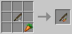 Crafteo de la Caña con Zanahoria en Minecraft