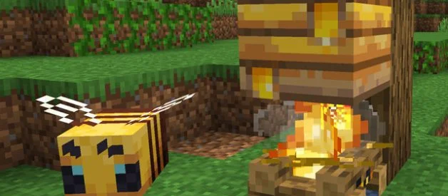 Colmena y Abeja en Minecraft Colmena y Abeja en Minecraft