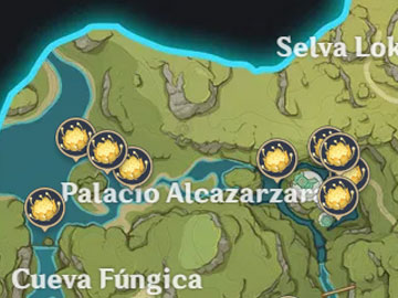 Localización del Loto Nilotpala en el Palacio Alcazarzara