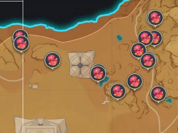 Localización de los Añoraescarlata en Duna del Festín