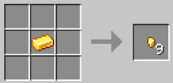 Crafteo de las Pepitas de Oro en Minecraft