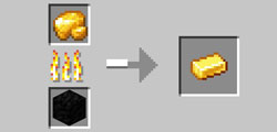 Crafteo del Lingote de Oro en Minecraft