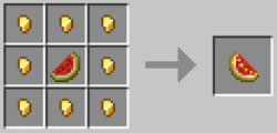 Crafteo de la Rodaja de Sandía Reluciente en Minecraft