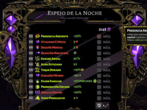 Talentos del Espejo de la Noche en Hades