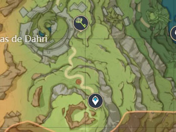 Localización del Santuario de las Profundidades de las Ruinas de Dahri