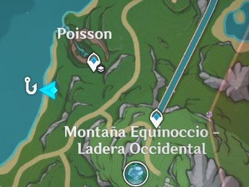 Punto de Pesca de la Montaña Equinoccio en Genshin Impact