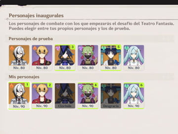 Personajes Inaugurales del Teatro Fantasía en Genshin Impact