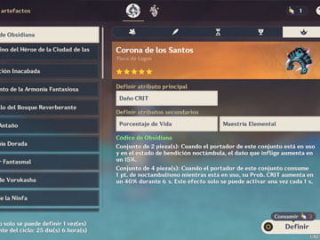 Cómo Definir Artefactos con la Redactadora Consagratoria en Genshin Impact