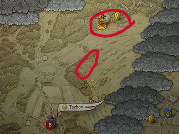 Localización de Belladona al Noreste de Tachov en Kingdom Come Deliverance 2