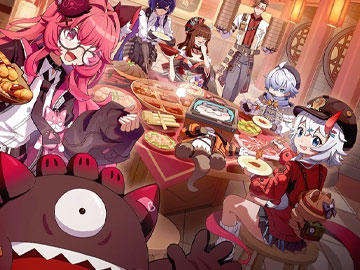 Sakiri Comiendo con sus Compañeros de Eibon y Kiroumaru