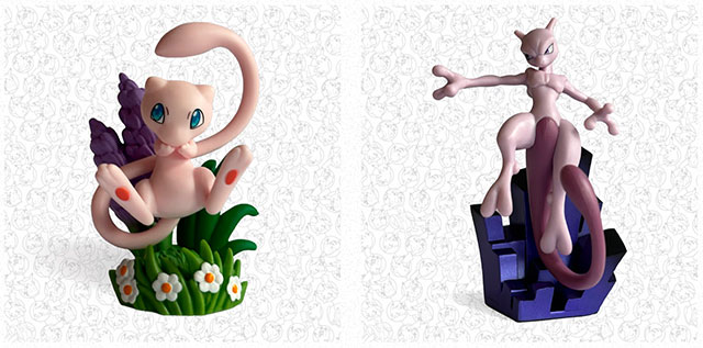 Figuras de Mew y Mewtwo del 30 Aniversario